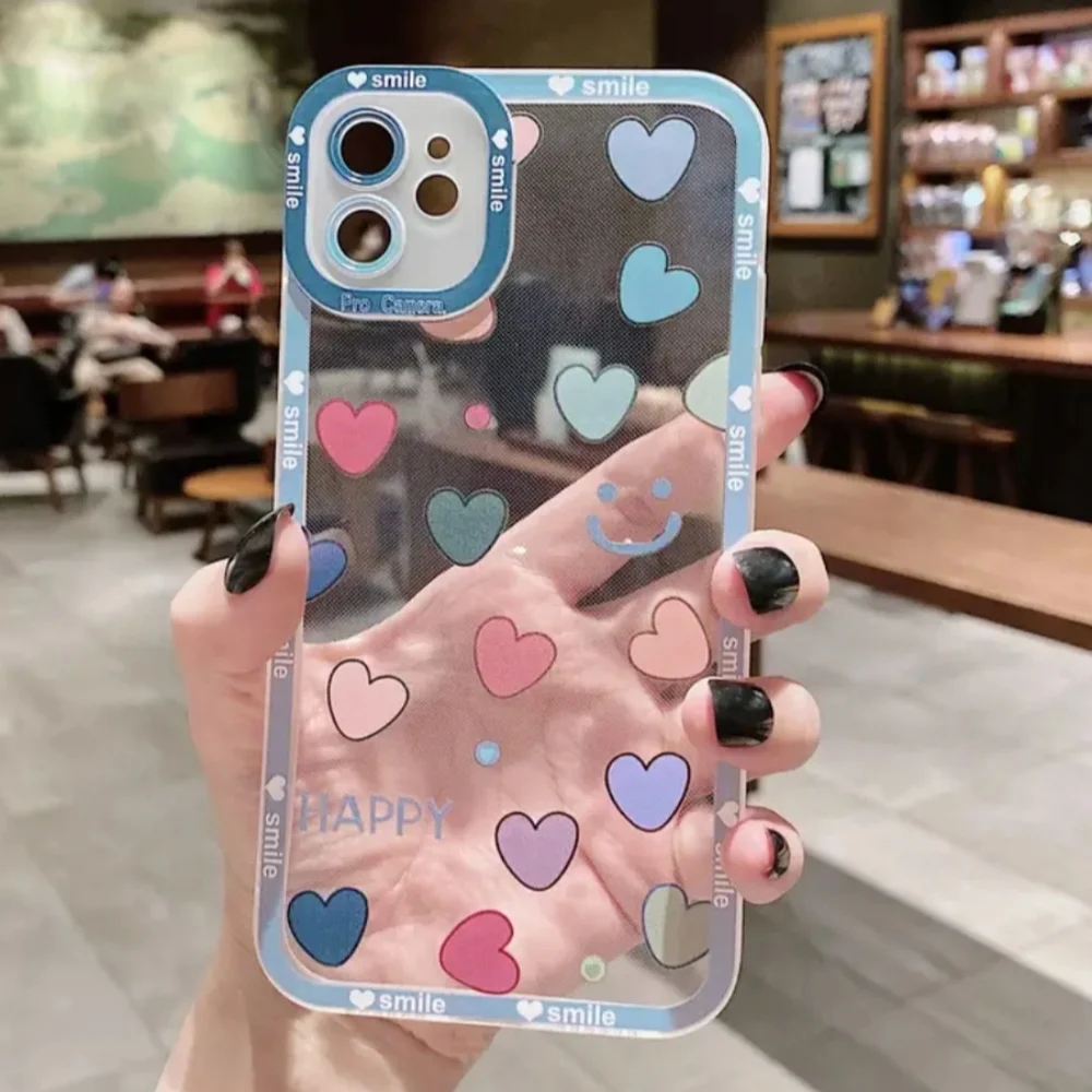 Brand new Apple IPhone 14 Pro Max Happy heart 🩷🩵💜 Silicone Phone case